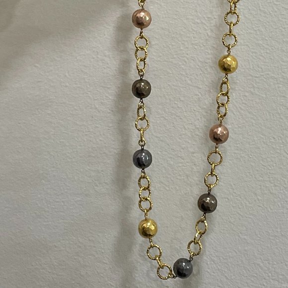 B Italy Gold Tone Link Necklace - Picture 14 of 14